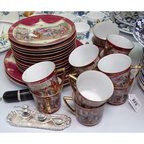 528 - Czechoslovakian teaware with Classical scenes etc