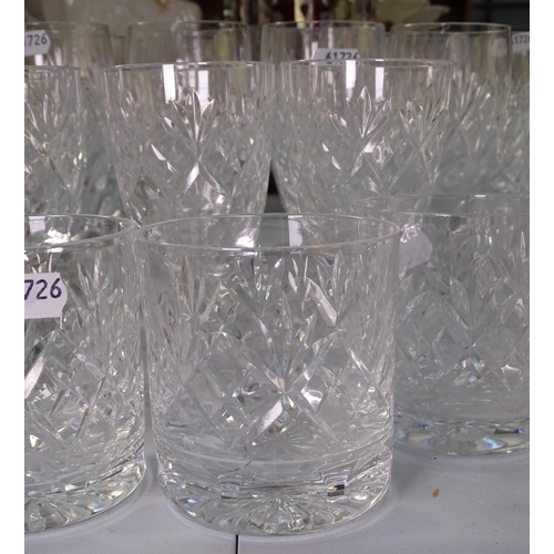 564 - A Royal Doulton crystal suite of glasses, comprising champagne, wine, brandy, tumblers, liqueurs and... 