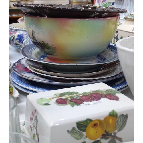 571 - Decorative plates, Port Meirion vases and butter dish etc