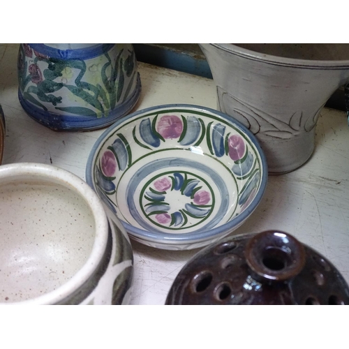 599 - Studio pottery vases, dishes etc