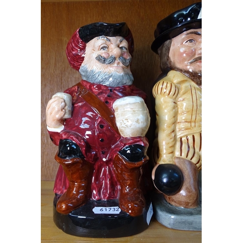 634 - 5 large Royal Doulton Toby Jugs, including Falstaff and Sir Francis Drake