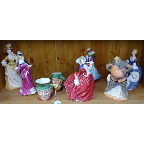 642 - A group of Doulton figures, including Falstaff HN2054, and Pantalettes HN1362, a Doulton character j... 