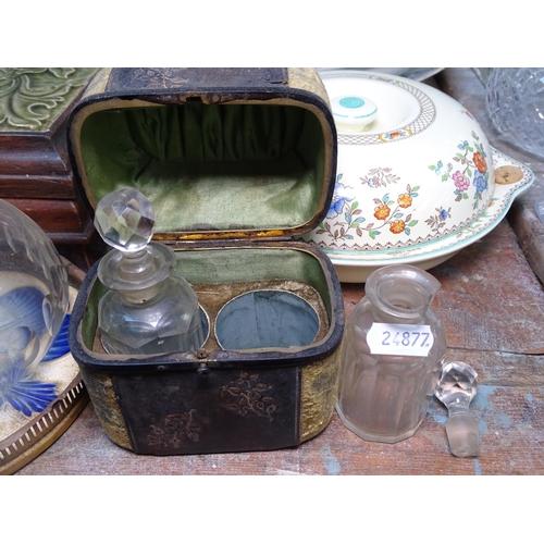 675 - A meat plate, a tureen, tile top stands etc