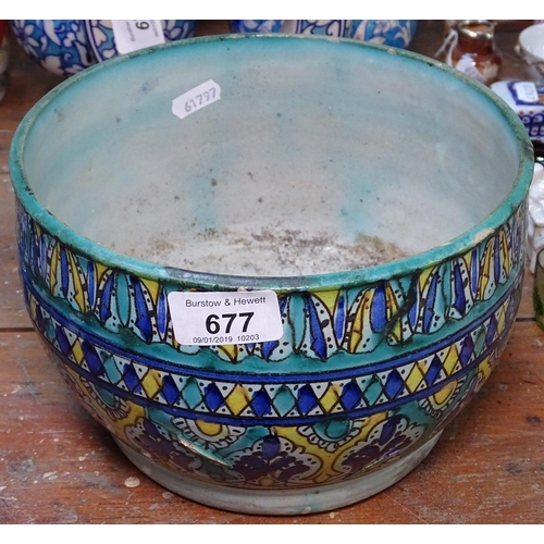 677 - An Iznik painted bowl, diameter 8