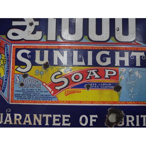 69 - An early enamel Sunlight Soap advertising sign 