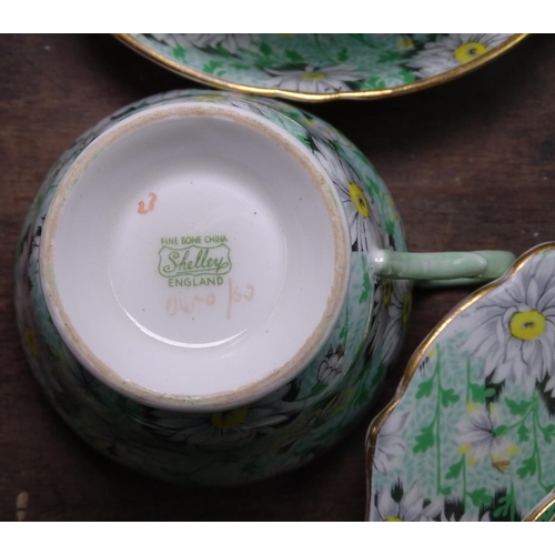 699 - A Shelley Green Chintz tea service, 13450