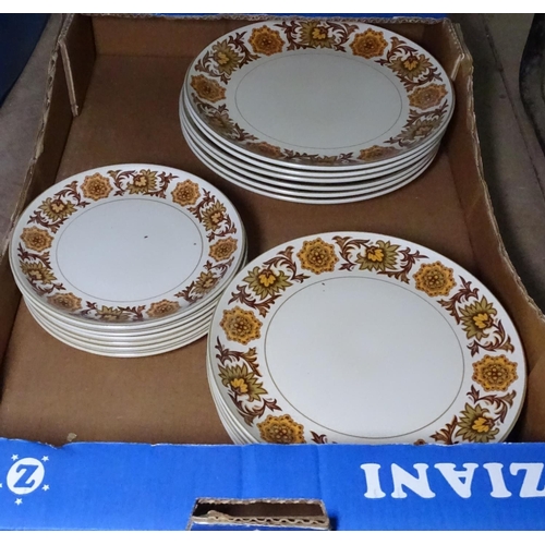 708 - A Mid Winter Stonehenge dinner service and matching teaware