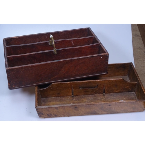 71 - A mahogany housemaid's tray with brass handle, length 14.5