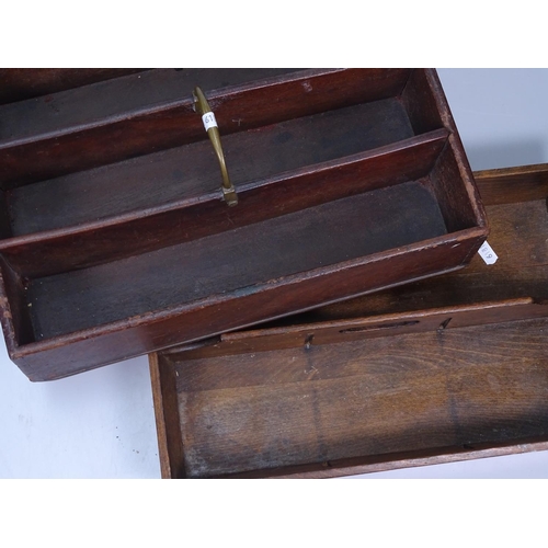 71 - A mahogany housemaid's tray with brass handle, length 14.5