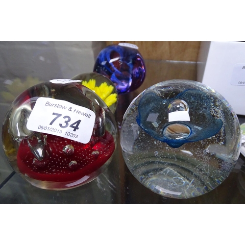 734 - 2 Caithness paperweights, and 2 others