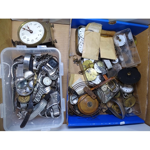 832 - A quantity of wristwatches, pocket watches, watch movements, spares etc