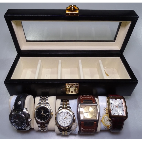 836 - 5 various gent's wristwatches