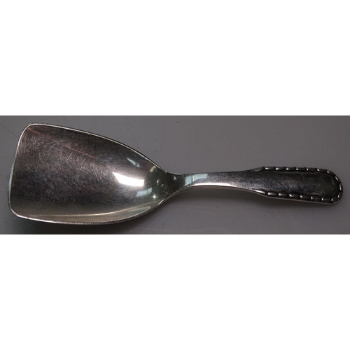 895 - A Georg Jensen Danish silver tea caddy spoon, 1924, with rope pattern design, L11cm