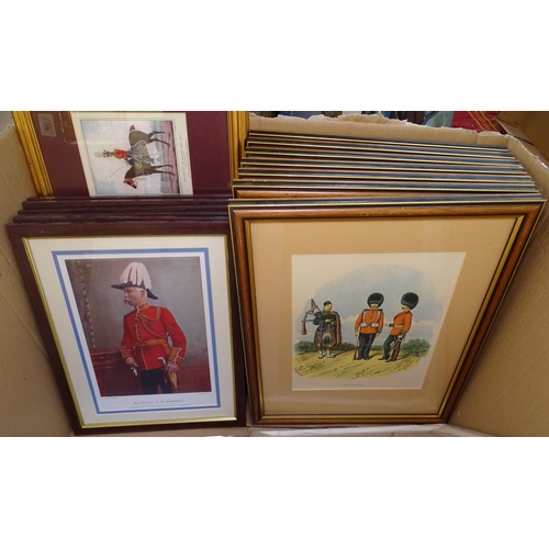 957 - A collection of framed military coloured prints