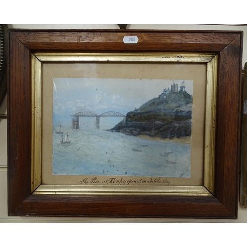 985 - W McCabe, a pair of watercolours, views of Tenby, 1897, 7