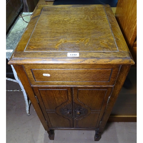 A 1920s oak-cased gramophone by Sylvaphone, cabinet factory label for CWS,  Birmingham, W40cm
