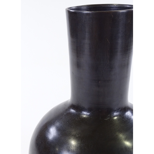 205 - A Studio bronze narrow-necked vase, unsigned, height 31cm