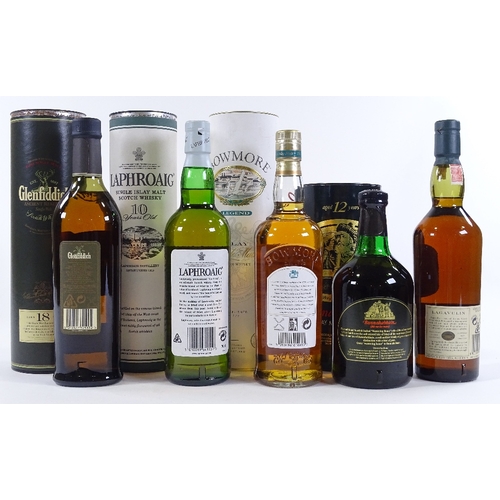 109 - 5 bottles of Single Malt Whisky, including Glenfiddich 18 year old, and Lagavulin 16 year old (5)