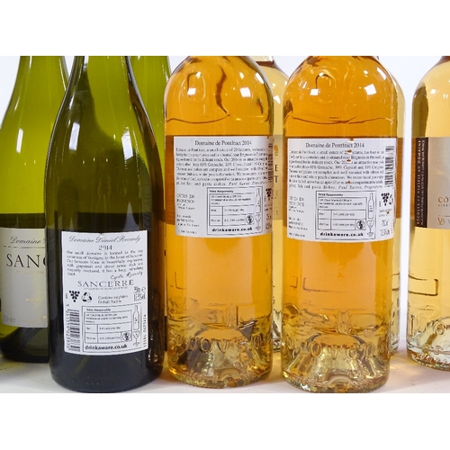 114 - 5 bottles of Sancerre 2014 Domaine Daniel Reveroy, and 7 bottles of Provencal Rose Domaine de Pontef... 