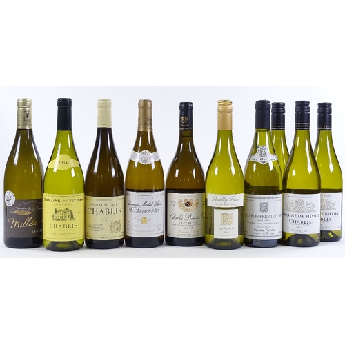 116 - 10 bottles of mixed white Chablis, Sancerre etc