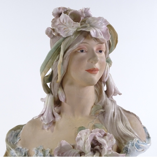 158 - A Royal Dux porcelain bust, pattern no. 506, height 51cm