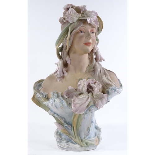 158 - A Royal Dux porcelain bust, pattern no. 506, height 51cm