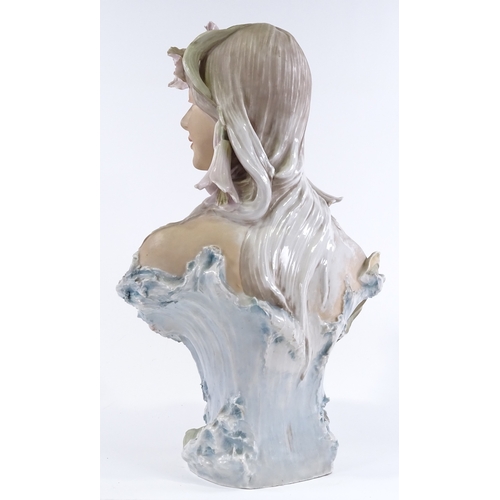 158 - A Royal Dux porcelain bust, pattern no. 506, height 51cm