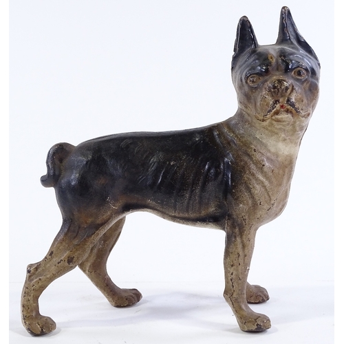 170 - A painted cast-iron French bulldog, length 20cm, height 24cm