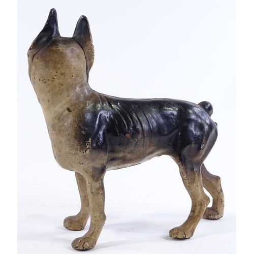 170 - A painted cast-iron French bulldog, length 20cm, height 24cm