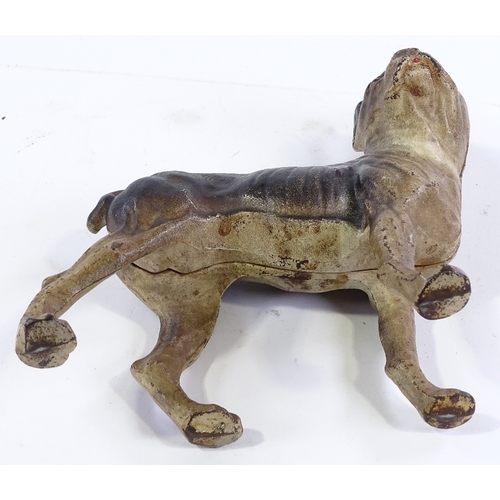 170 - A painted cast-iron French bulldog, length 20cm, height 24cm