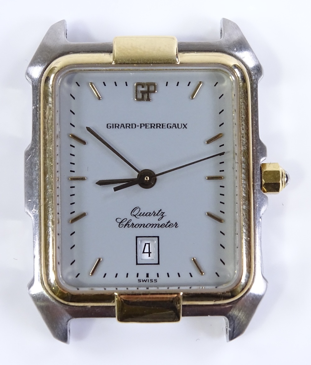 A Girard Perregaux Quartz Chronometer wristwatch head stainless