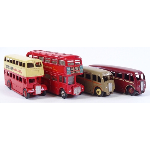 31 - Dinky Meccano, 2 luxury coaches 281, Routemaster bus 289, and 2 other double decker