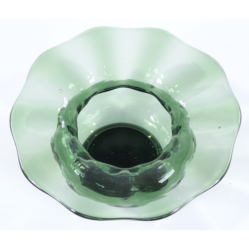 47 - A Whitefriars glass vase circa 1900, by Harry Powell, in dark green colour, height 5.5cm, diameter 1... 