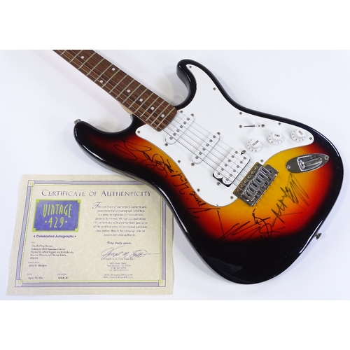 74 - The Rolling Stones, Sunburst S101 Standard Electric Guitar, signed by Mick Jagger, Keith Richards, R... 