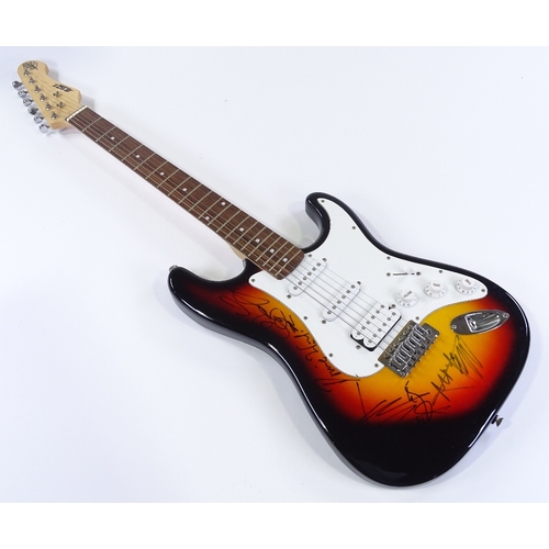 74 - The Rolling Stones, Sunburst S101 Standard Electric Guitar, signed by Mick Jagger, Keith Richards, R... 