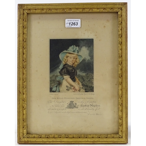 1263 - A group of 19th century prints and engravings, studies of Princess Sophia, framed (4)