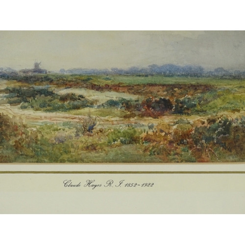 1267 - Claude Hayes (1852 - 1922), 2 watercolours, rural scenes, largest 7