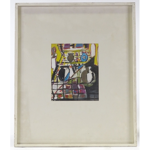 1269 - 20th century British School, gouache on card, abstract still life, unsigned, 11