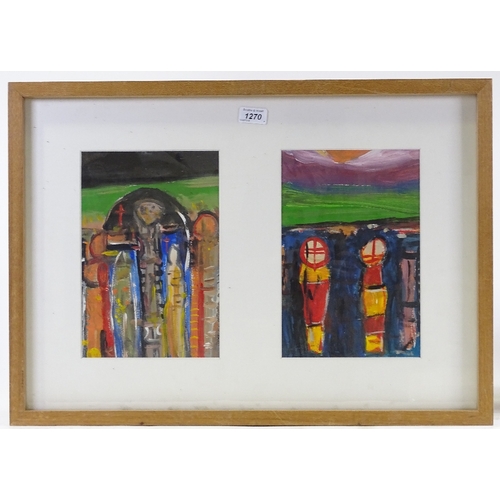 1270 - 20th century Irish School, pair of acrylics on paper, unsigned, titled verso, 11