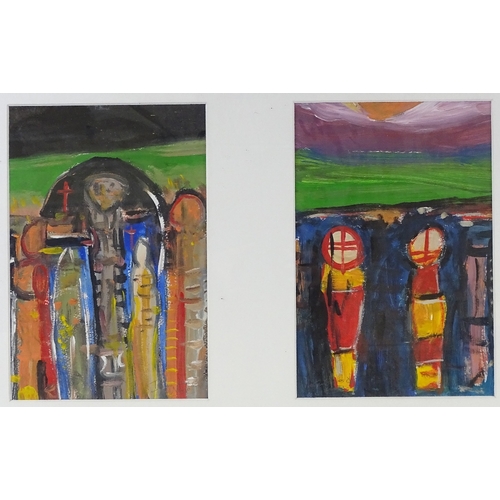 1270 - 20th century Irish School, pair of acrylics on paper, unsigned, titled verso, 11