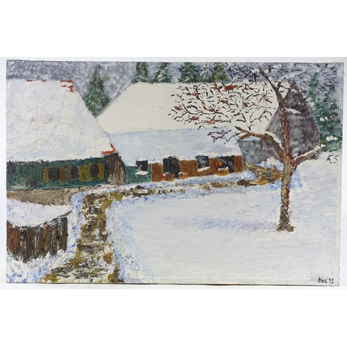 1294 - Dan O'Connor, oil on canvas, farm at Buchoff, 1993, 20