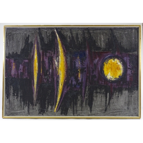 1295 - M Robson, oil on canvas, abstract composition, 1964, 24