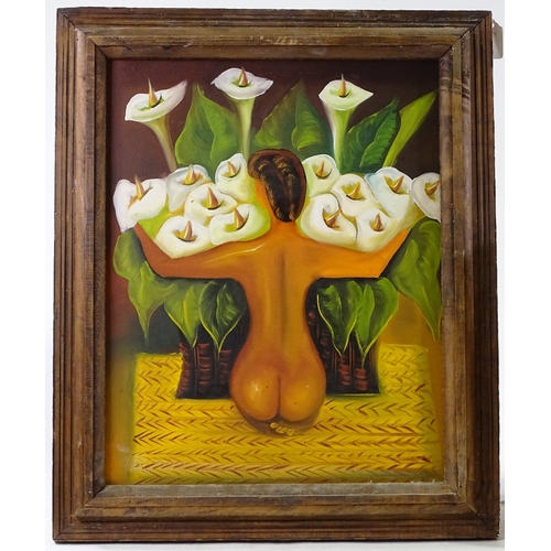 1301 - Modern oil on canvas, nude figure, unsigned, 18