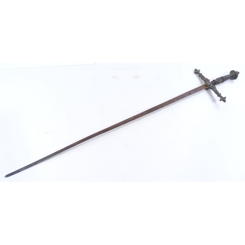 219 - A 19th century Renaissance style brass-hilted sword, length 100cm