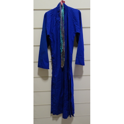 223 - A Chinese deep blue cotton robe