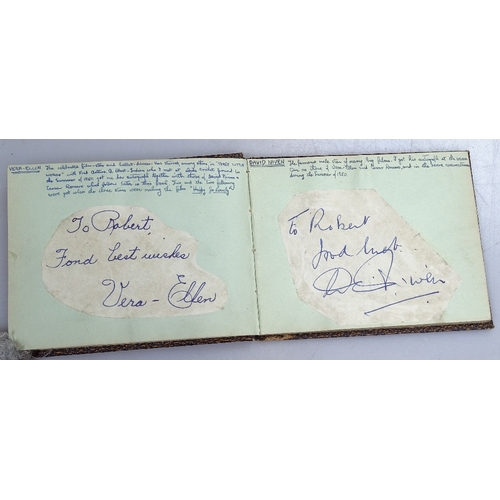 109 - An autograph album, including signatures of David Niven, and Cesar Romero