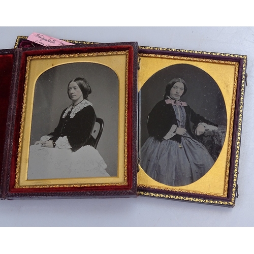 111 - 2 Victorian leather-cased daguerrotype photographs, height 4.5