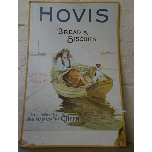 34 - A Victorian Hovis printed card advertising board, height 28