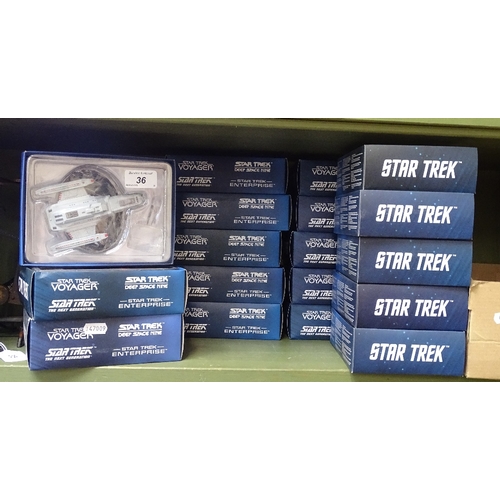 36 - A collection of Star Trek Voyager collector's model spaceships, boxed (18)