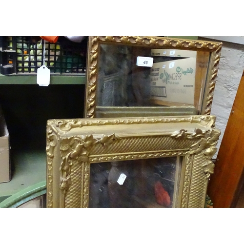 46 - An Antique gilt-gesso framed wall mirror, height 19